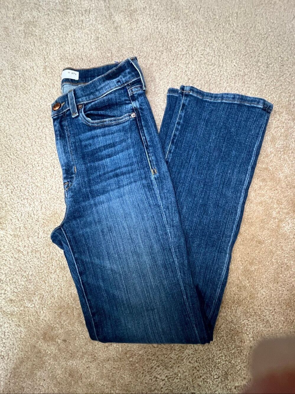 AYR The Pop Straight Leg Stretch Jeans Women 27L Medium Blue Wash Deni